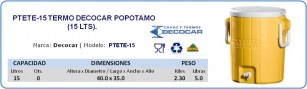 PTETE-15 TERMO DECOCAR POPOTAMO 15 lts